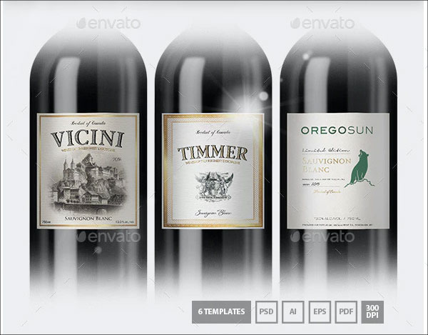 Label Design Template Wine & Cider Bottle