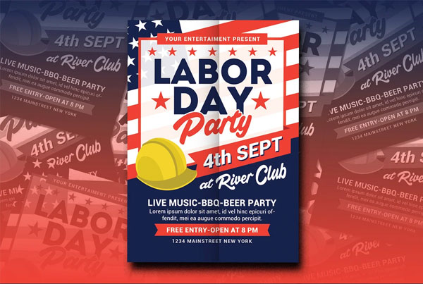 Labor Day Party PSD Flyer Template