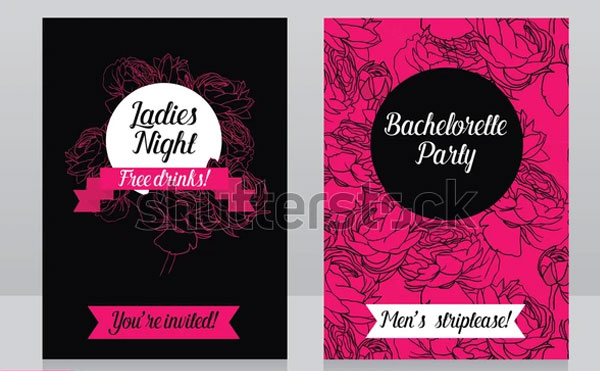Ladies Bachelorette Party Vector Template