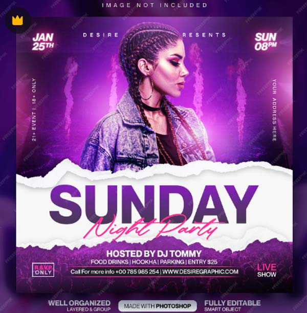 Ladies Event Flyer Free PSD Template