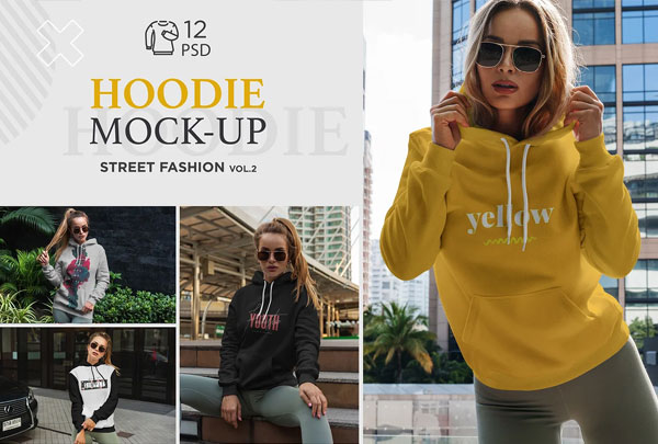 Ladies Hoodie Mockup Street Fashion