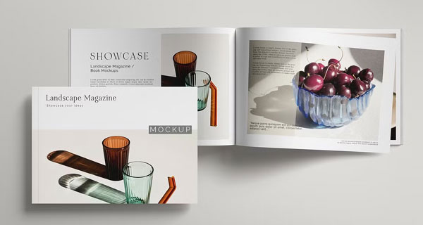 Landscape Magazine Mockup Download