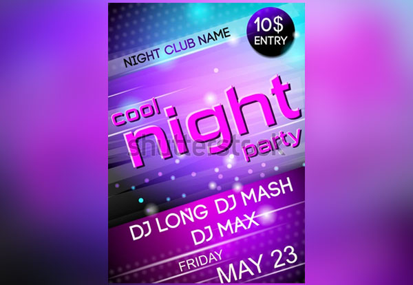 Late Nightclub Disco Party Flyer