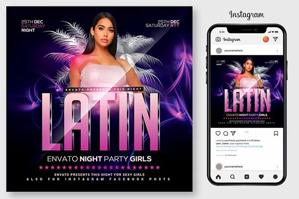 Latin Night Party  Layers Flyer