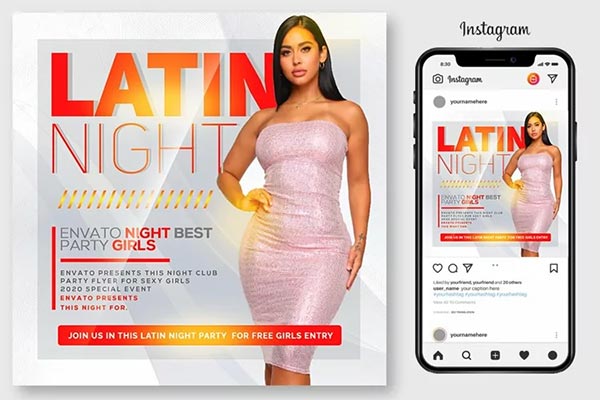 Latin Night Party CMYK Flyer