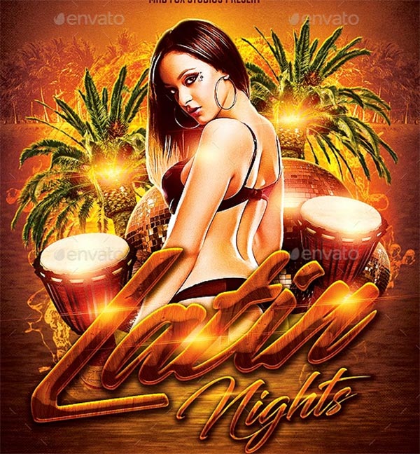 Latin Nights Party Print Flyer