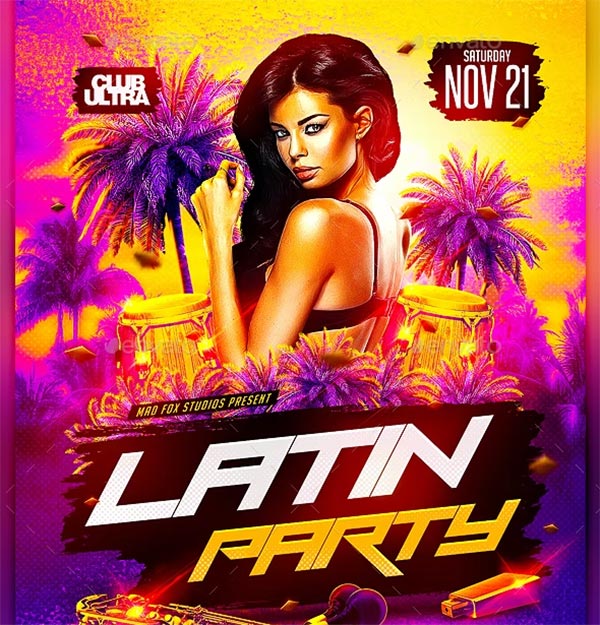 Latin Party Flyer  Template