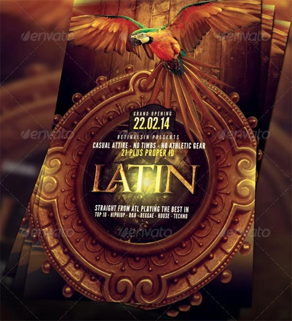 Latin Party Flyer Template PSD