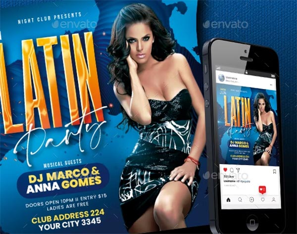 Latin Party Flyers  Template