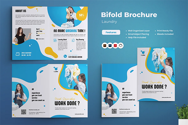 Laundry Bifold Brochure Design
