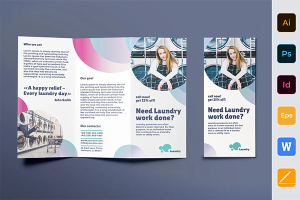 Laundry Brochure Trifold Template