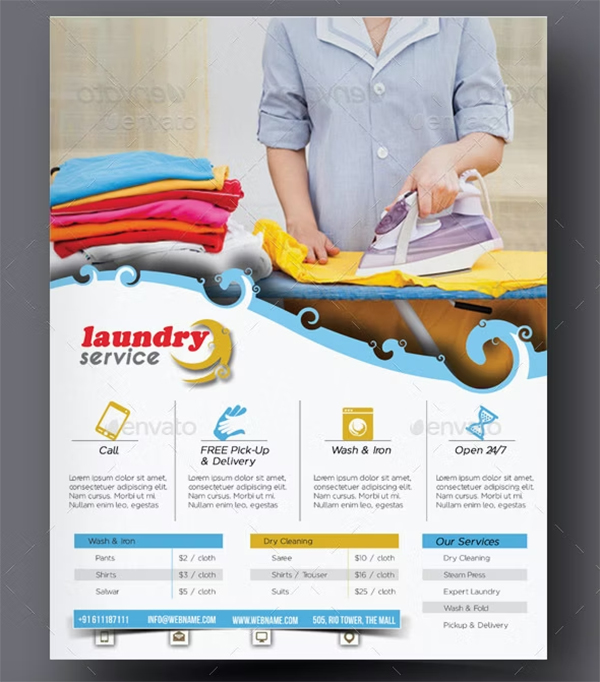 Laundry Service Flyer & Poster Template