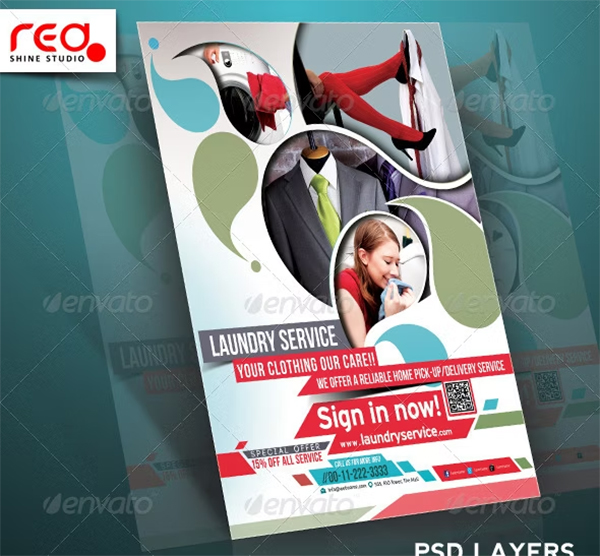 Laundry Service Flyer And Poster Design