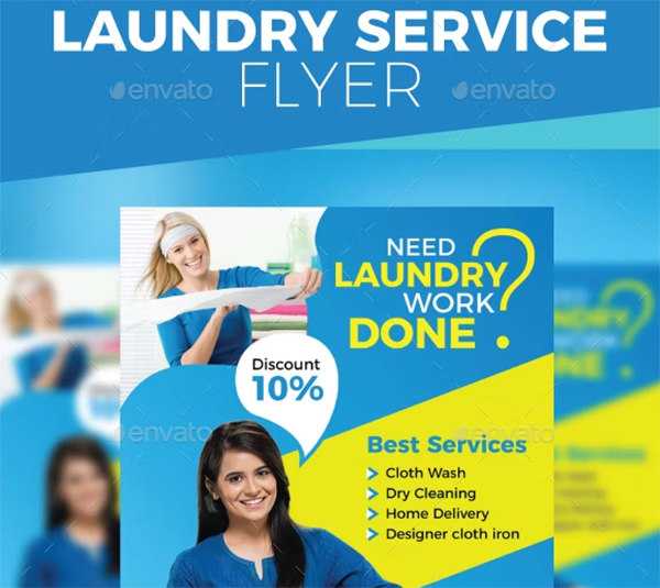 Laundry Service Flyer PSD Design