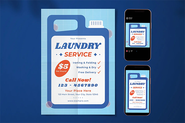 Laundry Service Flyer Set