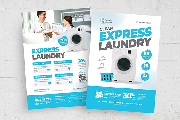 Laundry Service Flyer Template PSD