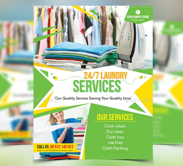 Laundry Service Illustrator Flyer