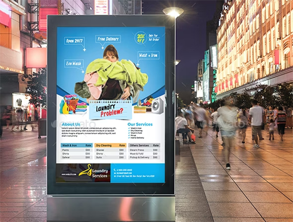 Laundry Service Poster Template