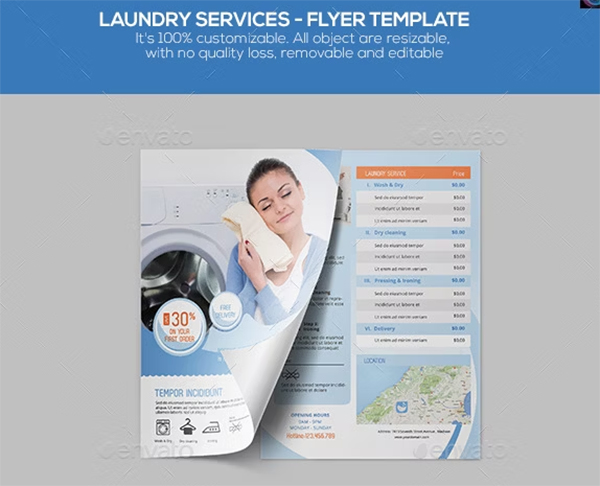 Laundry Services PSD Flyer Template