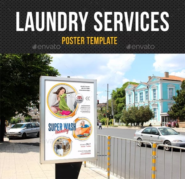 Laundry Services PSD Poster Template