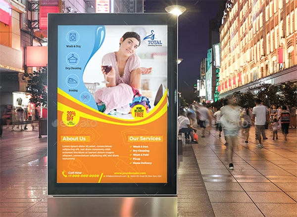 Laundry Services Poster Template