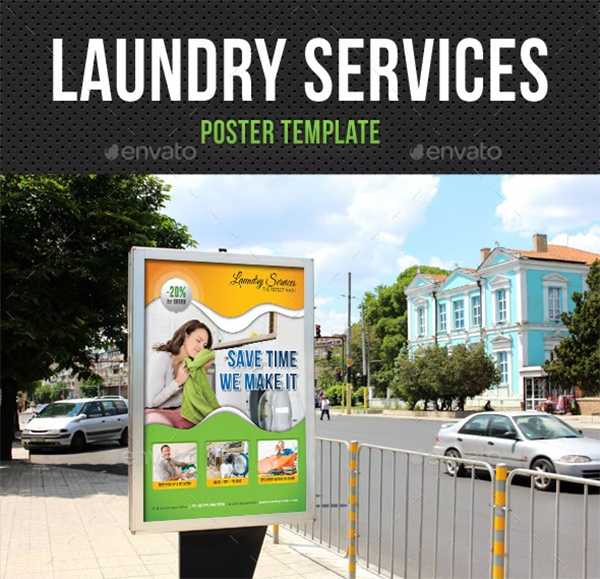 Laundry Services Poster Templates Download