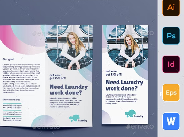 Laundry Trifold Brochure Design