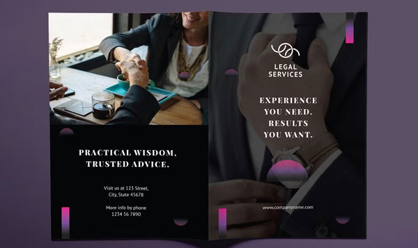 Law Company Brochure Bifold Template Download
