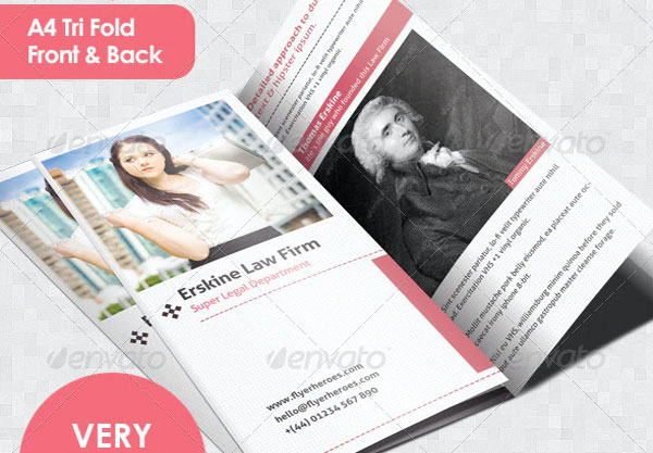Law Firm Tri Fold Leaflet Brochure Template