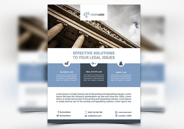 Law Services Flyer PSD Template