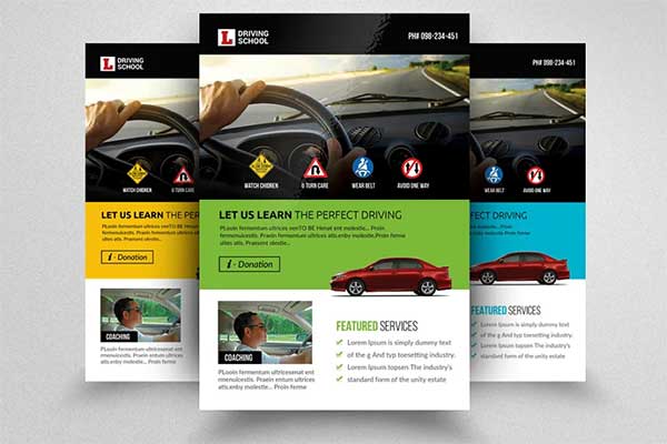 Learning Driving School Flyer Template