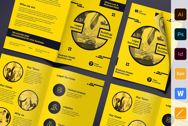 Legal Services Bifold Brochure Design Template