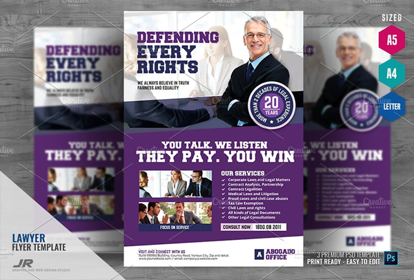 Legal and Law Firm Flyer PSD Template
