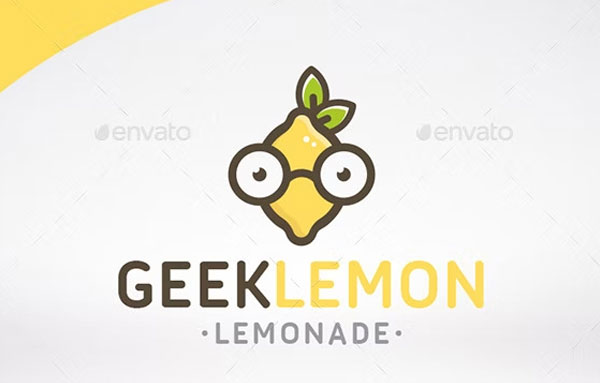 Lemon Fruit Color Logo Template