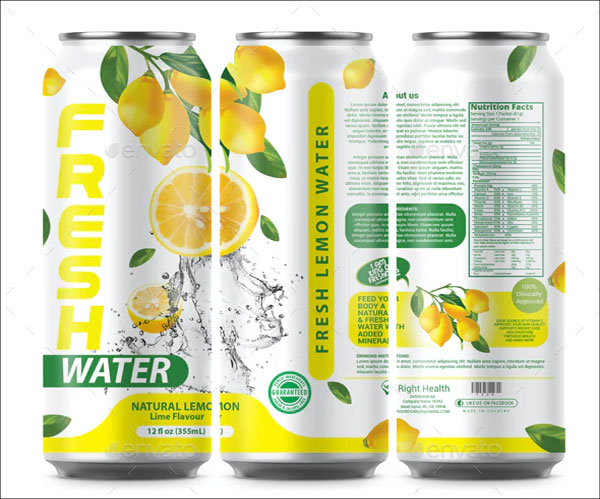 Lemon Water Juice Label Template