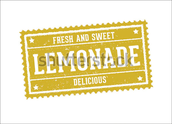 Lemonade Stamp Logo Mockup