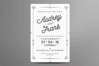 Letterpress Wedding Invitation Templates