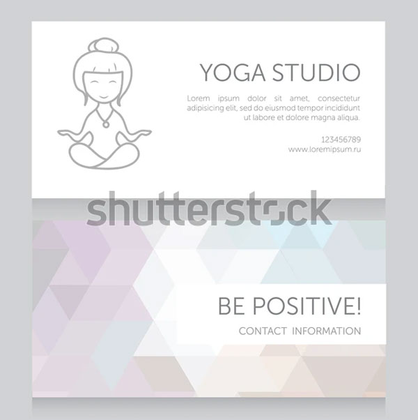 Light Design Vector Yoga Business Card