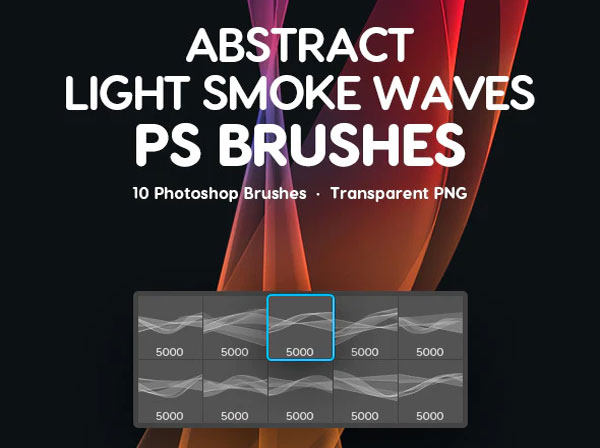 Light Smoke Waves Photoshop Brushes