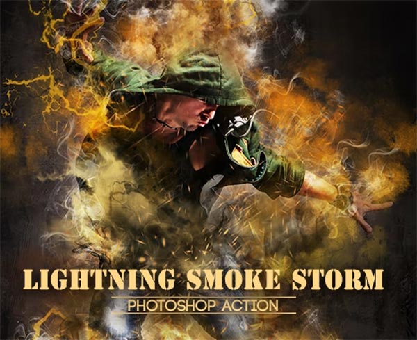 Lightning Smoke Storm Photoshop Action