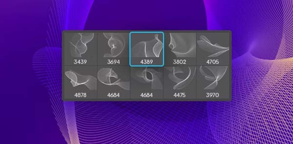 Linear Swirl of Waves Photoshop Brushes