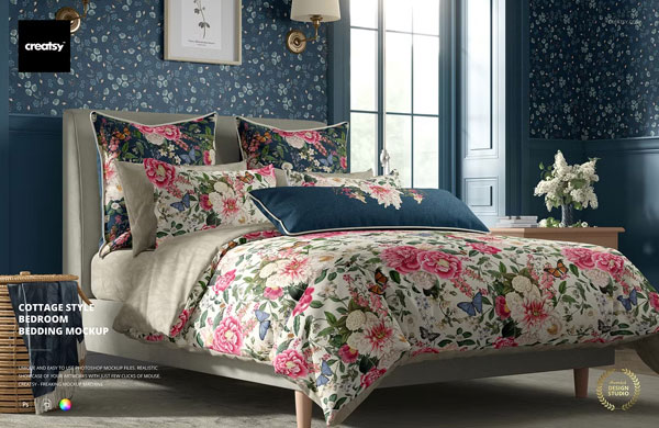 Linen Bed Mockup