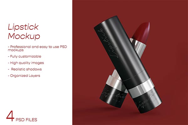 Lipstick Mockup Design PSD Template