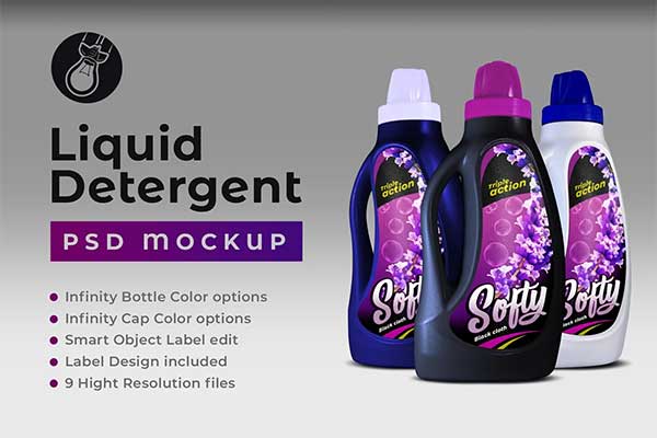 Liquid Detergent Bottle Mockup