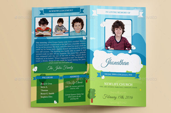 Little Angel Boy Girl Kid Funeral Brochure