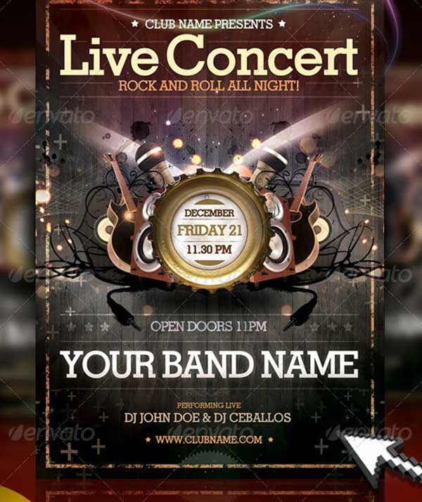 Live Concert Photoshop Flyer Template