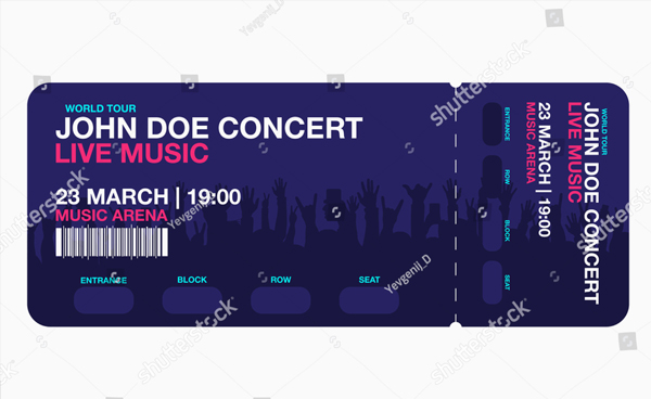 Live Music Concert Ticket Design Template