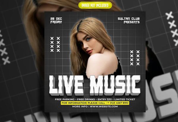 Live Music Social Media Templates