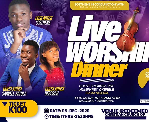 Live Worship Dinner Flyer Download
