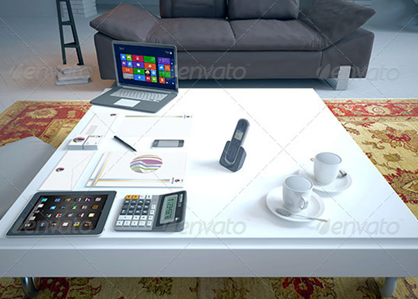 Living Room Stationery Branding Mockup